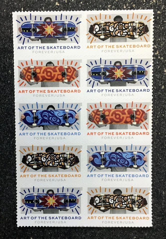 2023USA #5763-5766 Forever The Art of Skateboard - Block of 10   mint postage - Image 1 of 1