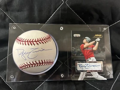 Ryan Zimmerman Autographed Official MLB Rawlings Baseball and Card. Nationals  - Image 1 of 2