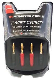 Monster Cable Twist Crimp Self Crimping Mini Banana Speaker Wire Connectors - Picture 1 of 1