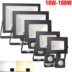 LED Flood Light 10-100W PIR Motion Sensor Spotlight Outdoor Garden Security Lamp - Picture 1 of 14
