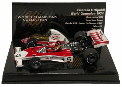 Minichamps McLaren M23 #5 1974 - Emerson Fittipaldi F1 World Champion 1/43 Scale - Image 1 of 4