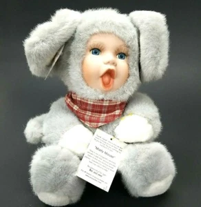 Vintage 2000 Geppeddo Cuddle Kids Marty Maus Plüschtier Puppe Porzellan Gesicht - Bild 1 von 6