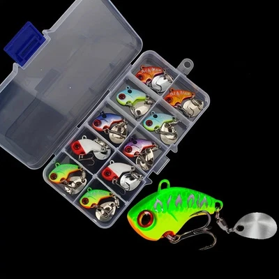10Pcs Fishing Lure Kits Metal VIB Artificial Baits Sinking Spinner Fishing Lures - Image 1 of 4