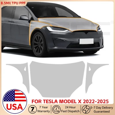 For Tesla Model X 2022-2025 Hood Fender Precut Paint Protection Film Clear PPF - Image 1 of 4