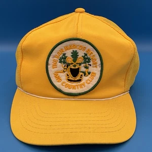 San Marcos Golf Resort Country Club gelb Netzriemen Rückenaufnäher Vater Mütze - Bild 1 von 11