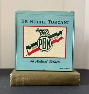 Scatola portasigari tabacco vintage Sigari De Nobili Toscani tutto naturale Scranton PA - Foto 1 di 9