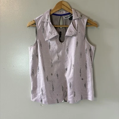 Jamie Sadock Golf Tank Top Light Pink Gray Geometric Athlesure Activewear Large - Image 1 of 4