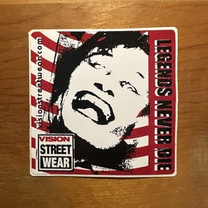 Vision Street Wear - Vintage - Skateboard Sticker - Legends Never Die - 3”x3” - Bild 1 von 3