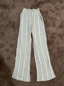Billa Bong Pants Women’s Size Medium Blue And White Stripes - Picture 1 of 9