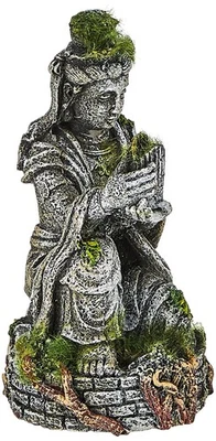 EE-696 Ancient Buddha Statue with Moss Exotic EnvironmentsAquariumOrnament,White - Image 1 of 3