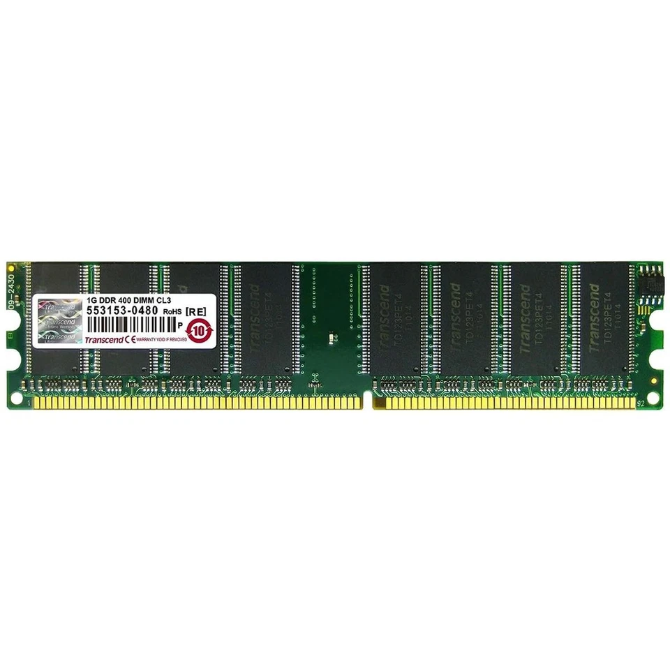 TRANSCEND DDR1 1GB 400MHZ PC3200 RAM Memory Module DDR DIMM Computer Desktop - Image 1 of 1