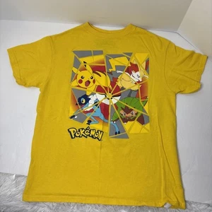 Pokémon - Kids T-shirt Yellow Small - Pikachu, Fennekin, Frogadier, Quilladin - Picture 1 of 5