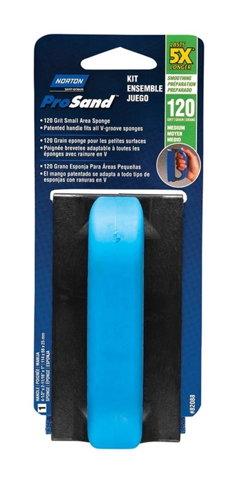 Norton 7660782088 Medium 120-Grit Premium Sanding Sponge Kit with Handle - Image 1 of 1