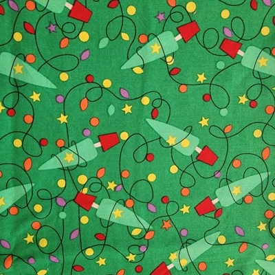 Springs Creative Christmas Holiday Deer Party Lights Cloth Fabric, 42"x72"/ 2yds - Image 1 of 4