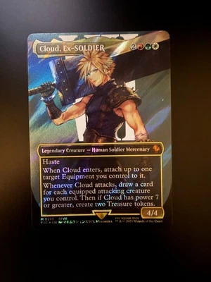 MTG Final Fantasy English Cloud, Ex-SOLDIER Borderless 0210 Surge Foil - Image 1 of 3