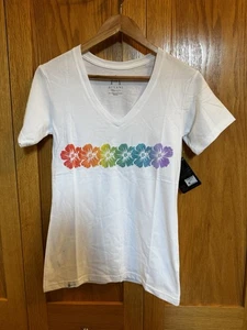Disney Resort & Spa Aulani  Hawaii Flower Floral With Rainbow Women Small S - Picture 1 of 5