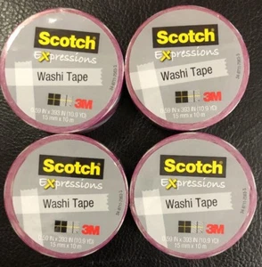 4 Rotoli Nastro Washi 3M Scotch® Expressions, 5/8" x 393", Linee Viola C314-P41 - Foto 1 di 4