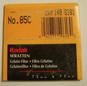 KODAK WRATTEN GELATIN FILTER NO. 85C KODAK 3" or 75mm Square - Picture 1 of 1
