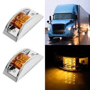 For Pickup Truck Lorry Peterbilt 2pcs 12 LED amber side marker turn light - Picture 1 of 17