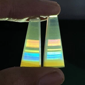 Rainbow Iris Agate Pair Cabochon 25x10x3.5mm High Quality 7.5 ct (each) - Picture 1 of 8