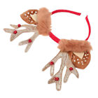  Christmas Headband Flannel Child Reindeer Ears Kid Hair Accessories