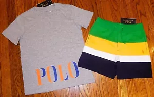POLO RALPH LAUREN AUTHENTISCHES JUNGEN ORIGINAL BRANDNEUES 2-TEILIGES SHORTS-SET Größe 6, neu mit Etikett - Bild 1 von 2