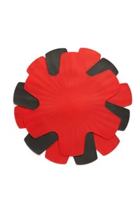 Woll Pfannenschutz Set 3-teilig aus Silikon rot schwarz Pfannen schonend stapeln - Bild 1 von 4