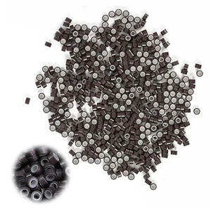 200 Stück Nanoringe mit Silikon, Haarperlen mit Silikon Gefüttert Nano Ringe, 3  - Bild 1 von 7