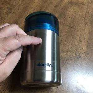 aladdin 12 oz thermos Stainless With Blue Lid - Picture 1 of 14
