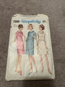 VINTAGE 1967 SIMPLICITY PATTERN 7099 MISS Size 18 Bust 38 Misses One Piece Dress - Picture 1 of 3