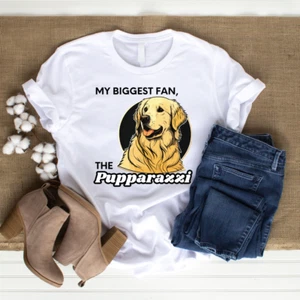 Lustiges Hunde Pupparazzi T-Shirt, Unisex, tolles Geschenk für Hundeliebhaber Golden Retriever - Bild 1 von 53