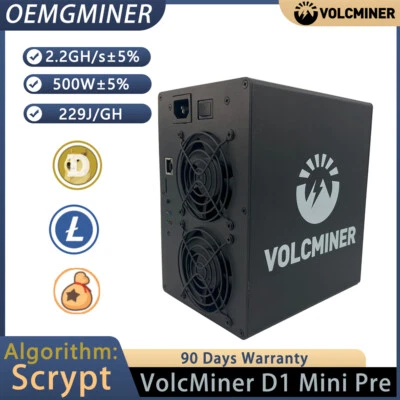 Preorder VolcMiner D1 Mini Pre LTC&Doge Coin Miner 2.2Gh/s 500W Ship on March