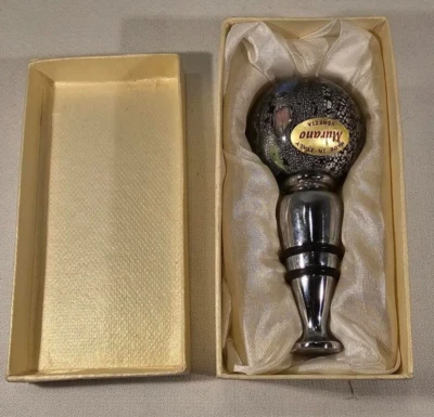 Пробка для винной бутылки ручной работы «Мурано» художественное стекло черный/серебристый Millefiori - Изображение 1 из 4