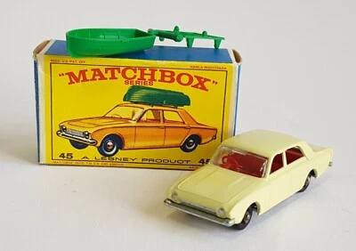 Raro Matchbox Serie No. 45, Ford Corsair & Barca, Superbo Antico Mint Condizione - Immagine 1 di 4