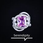 Design Color Treasure Pink diamond princess square diamond winding ring