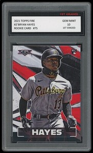 KE'BRYAN HAYES 2021 TOPPS FIRE 1ST GRADED 10 BASEBALL ROOKIE CARD PIRATES MLB