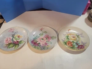 3 Ucagco China 7 1/2" Decorative Salad Plates  Flowers Ocupied Japan - Picture 1 of 5