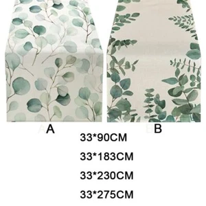 Pastoral Style Eucalyptus Leaves Table Runner Tablecloth Dinning Table - Picture 1 of 15