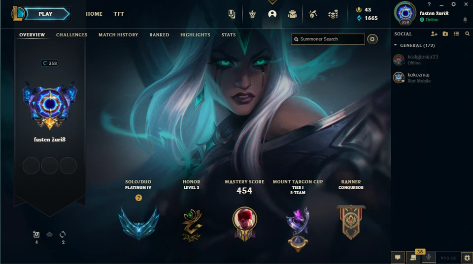 League of Legends Platinum IV Foto 1 de 1