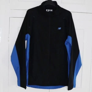 New Balance Running Jacket Size Medium Mens Black Blue Lightweight Thin Used - Picture 1 of 7