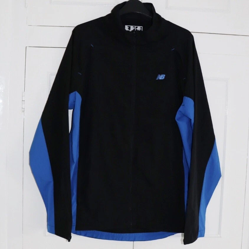 New Balance Running Jacket Size Medium Mens Black Blue Lightweight Thin Used - Image 1 of 4