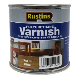 Rustins Extra Tough Polyurethane Coloured Varnish Satin Pine 250ml - Picture 1 of 1