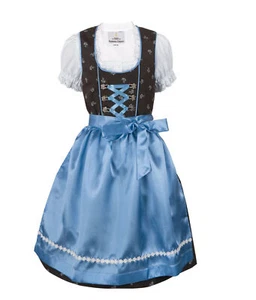 Kinderdirndl Sophia braun Trachtenkleid Dirndl Set Mädchen 3-tlg mit Bluse - Bild 1 von 9