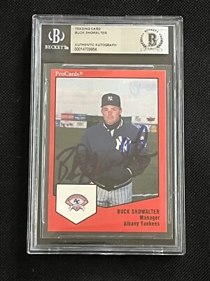BUCK SHOWALTER 1989 PROCARDS MINOR SIGNED AUTOGRAPHED CARD YANKEES BAS AUTHENTIC - Image 1 of 2