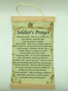 Soldiers Prayer, Hand Made 100% Cotton Canvas Wall Print, 8x12, cream background - Picture 1 of 3