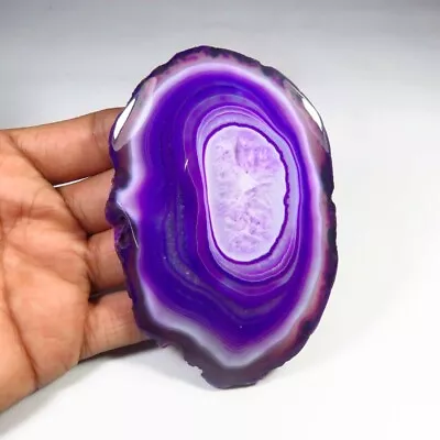 Slice Purple Smooth Gems 98x66 mm Natural Slice Agate Geode Cabs 405 Cts BS-951 - Image 1 of 4