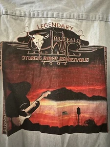Vintage Sturgis Rider Rendezvous Buffalo Chip Campground Denim Shirt 2004 - Picture 1 of 6