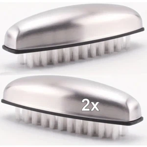 2x Nagelbürste Handbürste Edelstahlseife auf Handfläche Fingernägel abgestimmt - Bild 1 von 6
