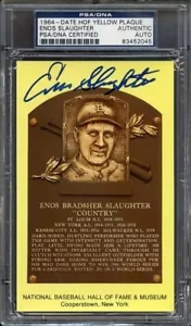 Enos Slaughter, St. Louis Cardinals — Signed HOF Postcard — PSA/DNA Authentic - Picture 1 of 2