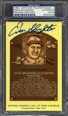 Enos Slaughter, St. Louis Cardinals — Signed HOF Postcard — PSA/DNA Authentic - Image 1 of 2